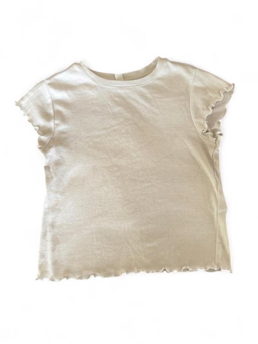 bp White Ruffle Trim Short Sleeve Baby Tee